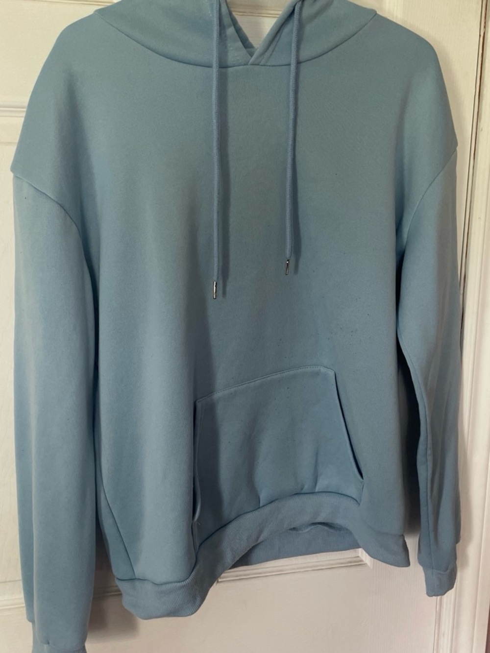 SHEIN Light Blue Crewneck Hoodie Sweater